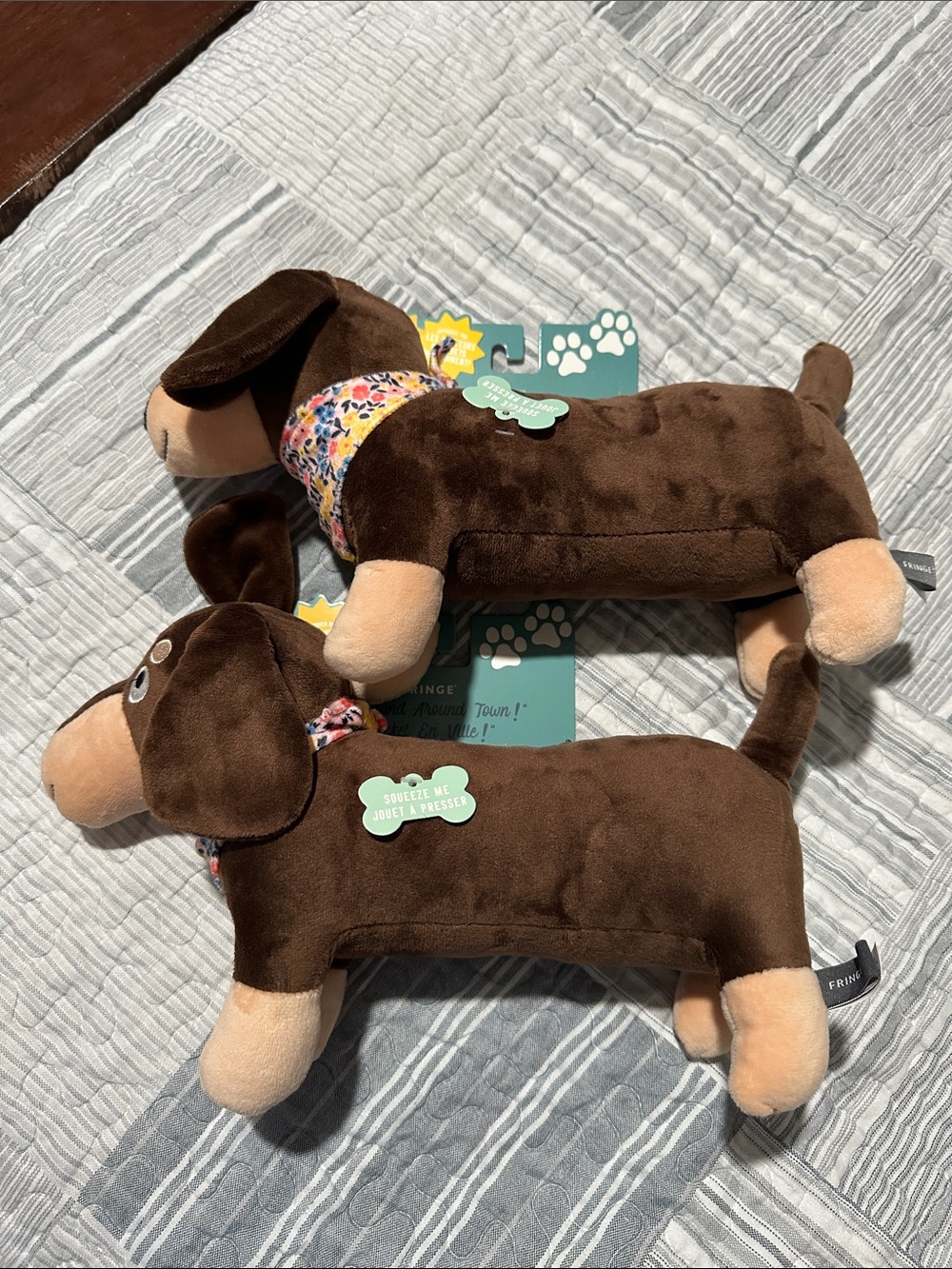 Fringe Studio Brown & Tan Plush Dachshund Dog Toy - Floral Bandana